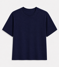 AM SIGNATURE OVERSIZED COTTON T-SHIRT - NAVY