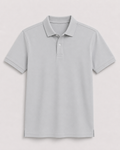 AM SIGNATURE BASIC POLO SHIRT - HEATHER GREY