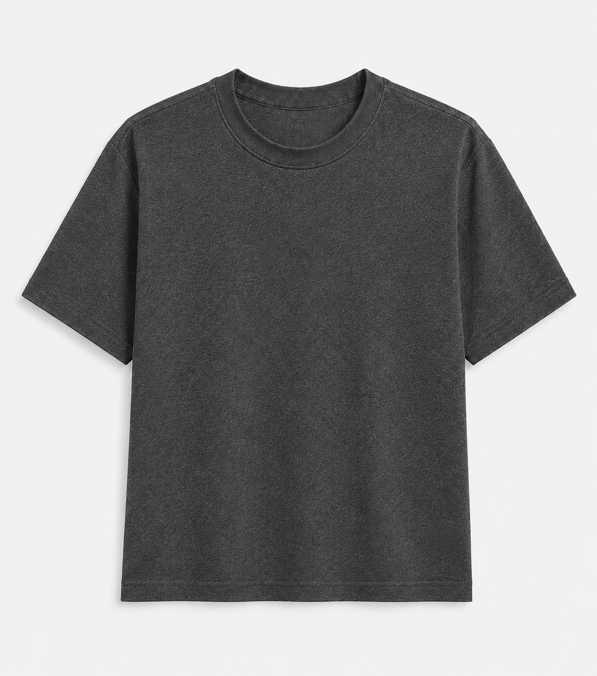 AM SIGNATURE OVERSIZED COTTON T-SHIRT - CHARCOAL