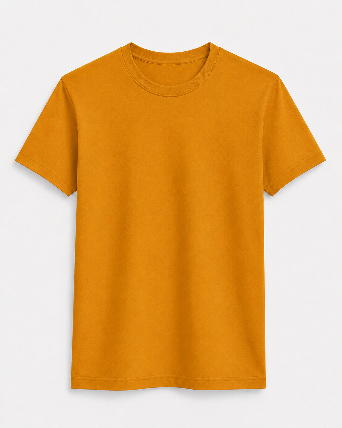 AM SIGNATURE ESSENTIAL COTTON T-SHIRT - MUSTARD