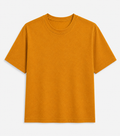 AM SIGNATURE OVERSIZED COTTON T-SHIRT - MUSTARD