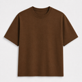 AM SIGNATURE OVERSIZED COTTON T-SHIRT - BROWN