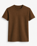 AM SIGNATURE ESSENTIAL COTTON T-SHIRT - BROWN