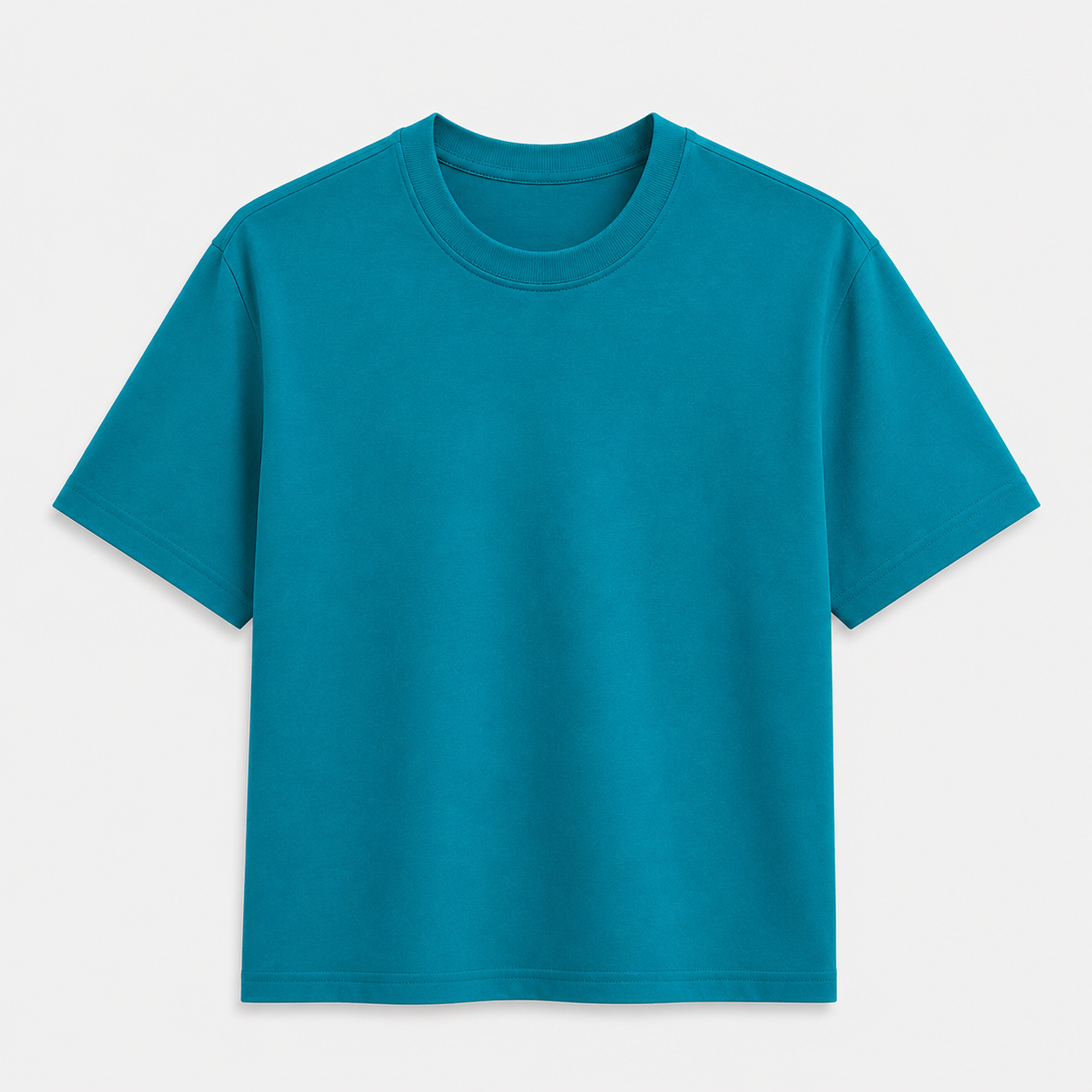AM SIGNATURE OVERSIZED COTTON T-SHIRT - TEAL BLUE