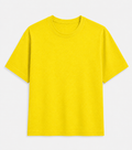 AM SIGNATURE OVERSIZED COTTON T-SHIRT - YELLOW
