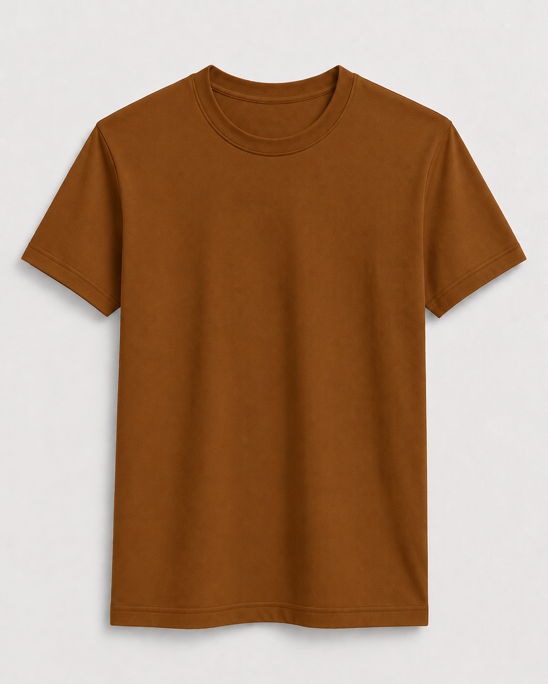 AM SIGNATURE ESSENTIAL COTTON T-SHIRT - LIGHT BROWN