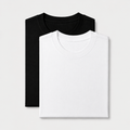 AM SIGNATURE ESSENTIAL COTTON PACK OF 2 TEES - BLACK & WHITE