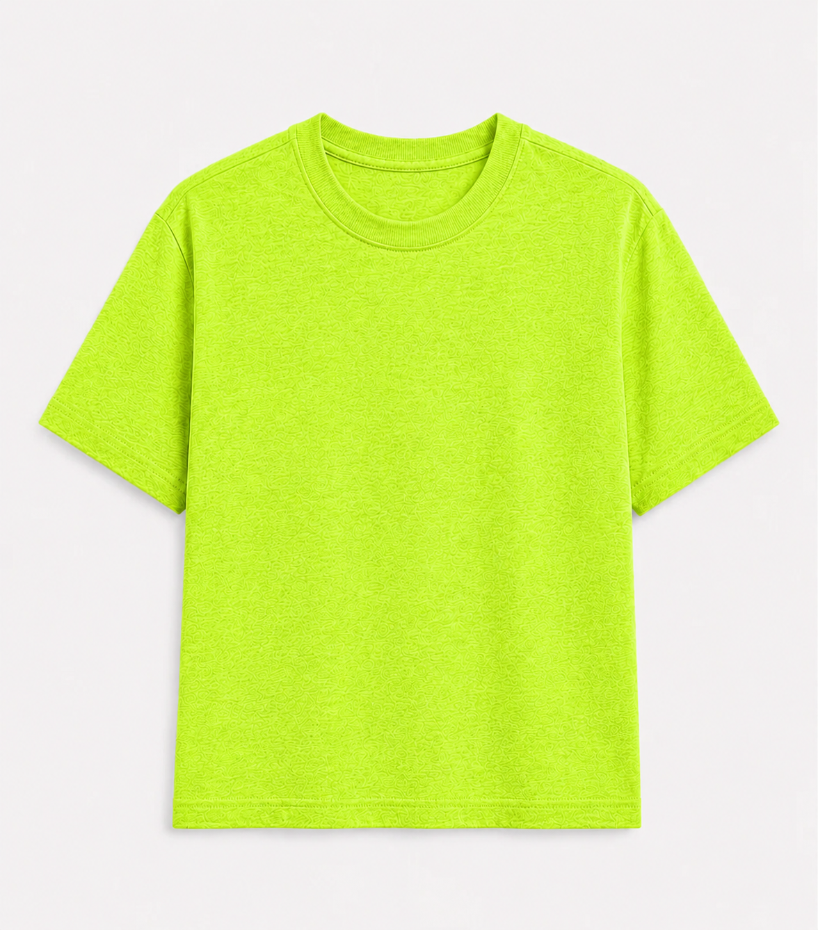 AM SIGNATURE OVERSIZED COTTON T-SHIRT - HIGHLIGHTER GREEN
