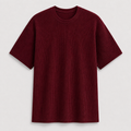 AM SIGNATURE WAFFLE KNIT OVERSIZED TEE - MAROON
