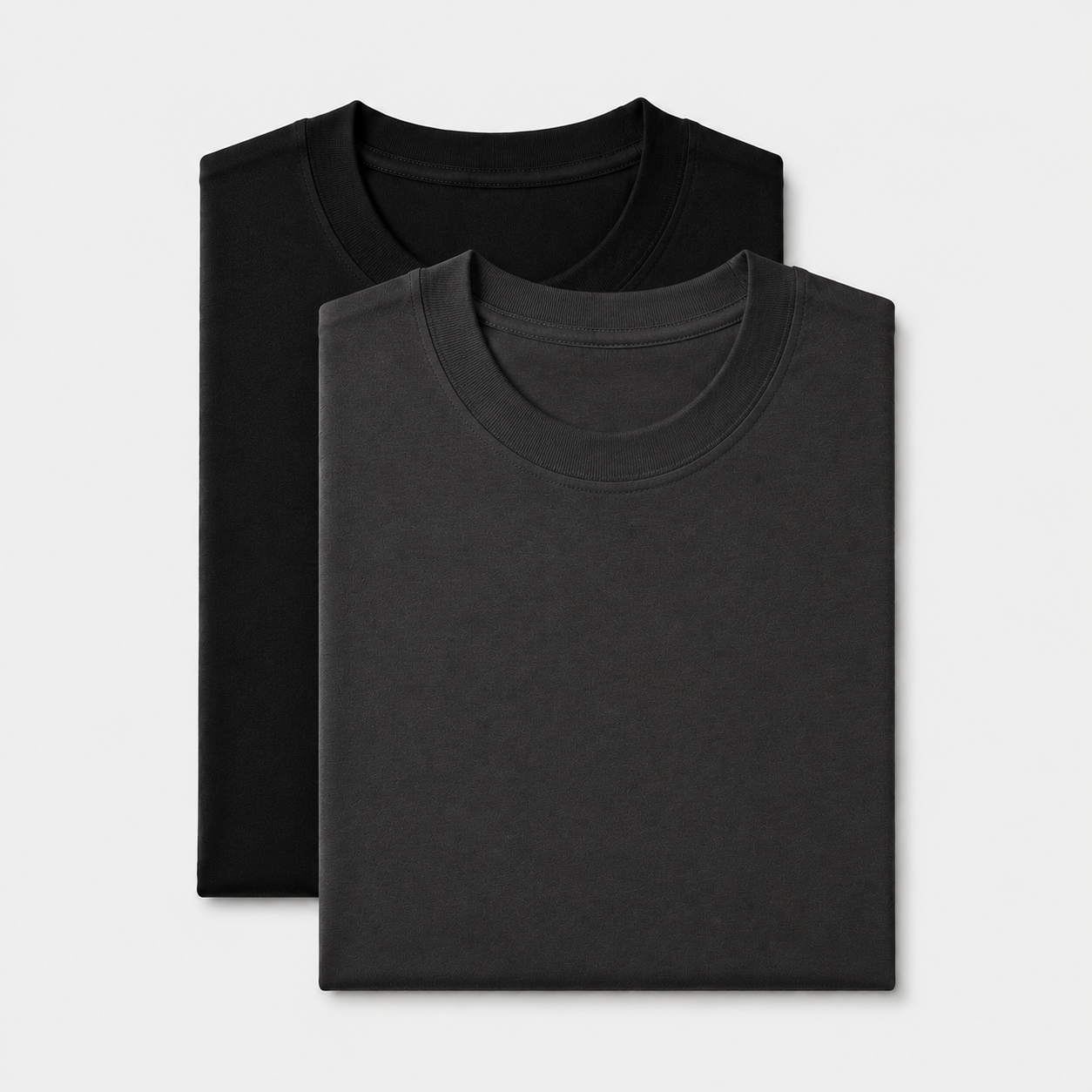 AM SIGNATURE ESSENTIAL COTTON PACK OF 2 TEES - BLACK & CHARCOAL
