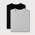 AM SIGNATURE ESSENTIAL COTTON PACK OF 2 TEES - BLACK & GREY