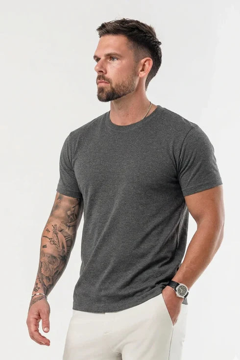 ESSENTIAL CHARCOAL PREMIUM COTTON T-SHIRT