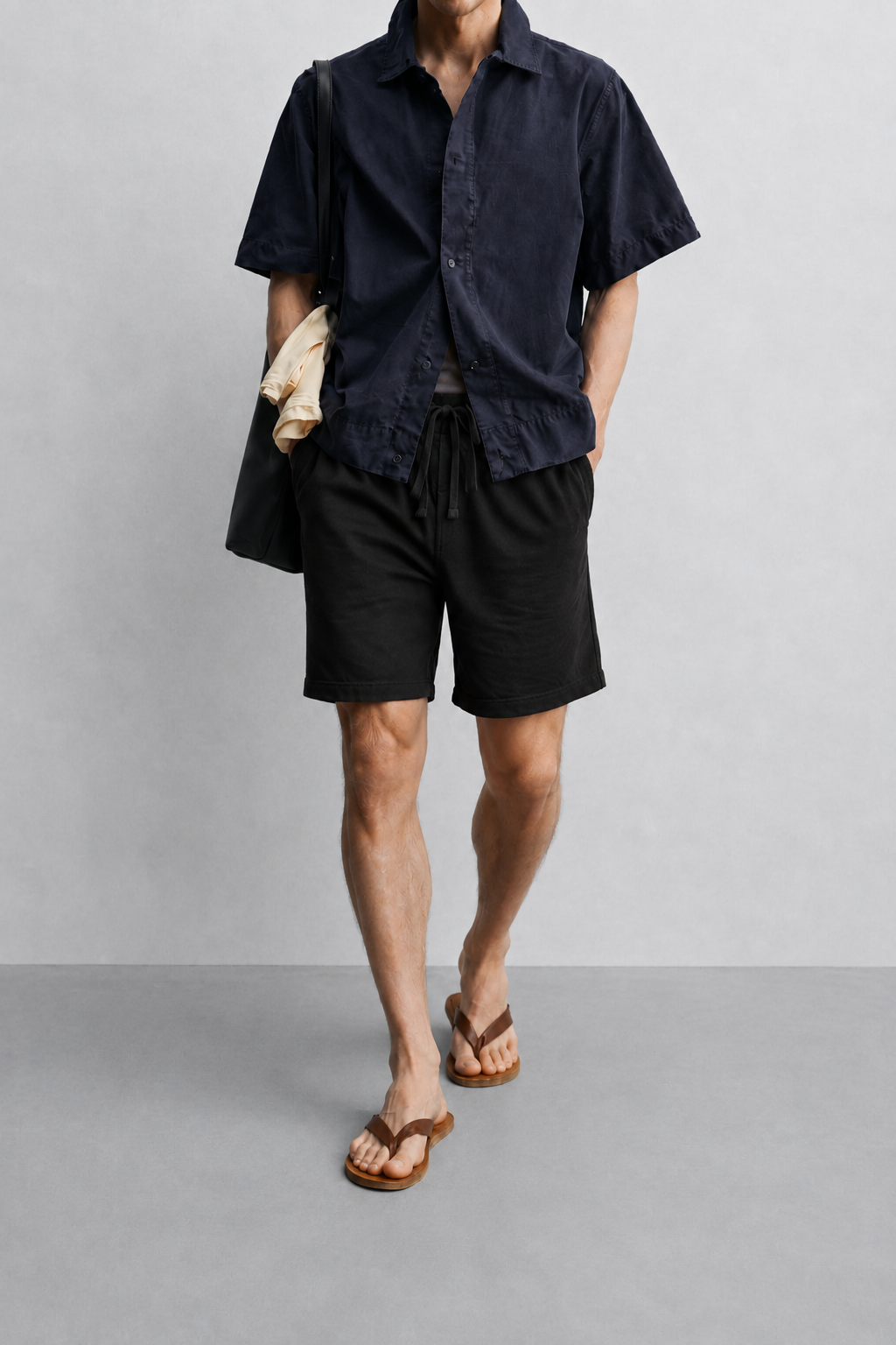 AM SIGNATURE COTTON JERSEY SHIORTS – BLACK
