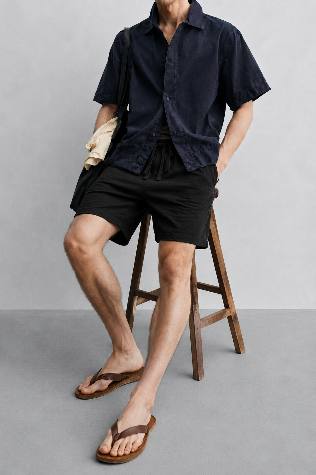 AM SIGNATURE COTTON JERSEY SHIORTS – BLACK