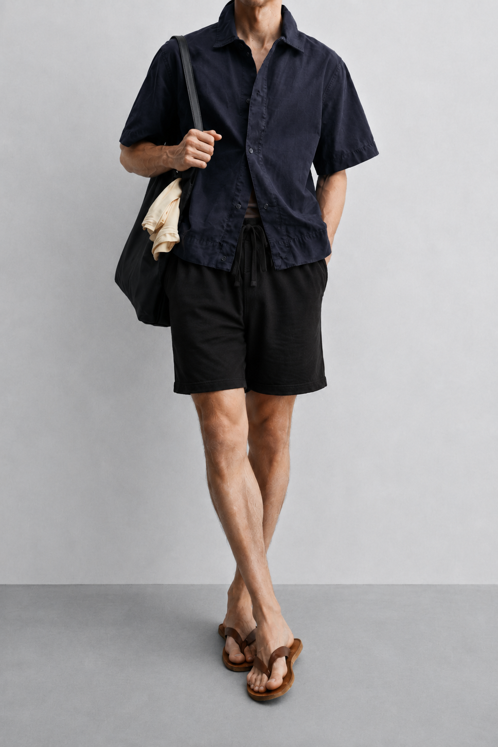AM SIGNATURE COTTON JERSEY SHIORTS – BLACK