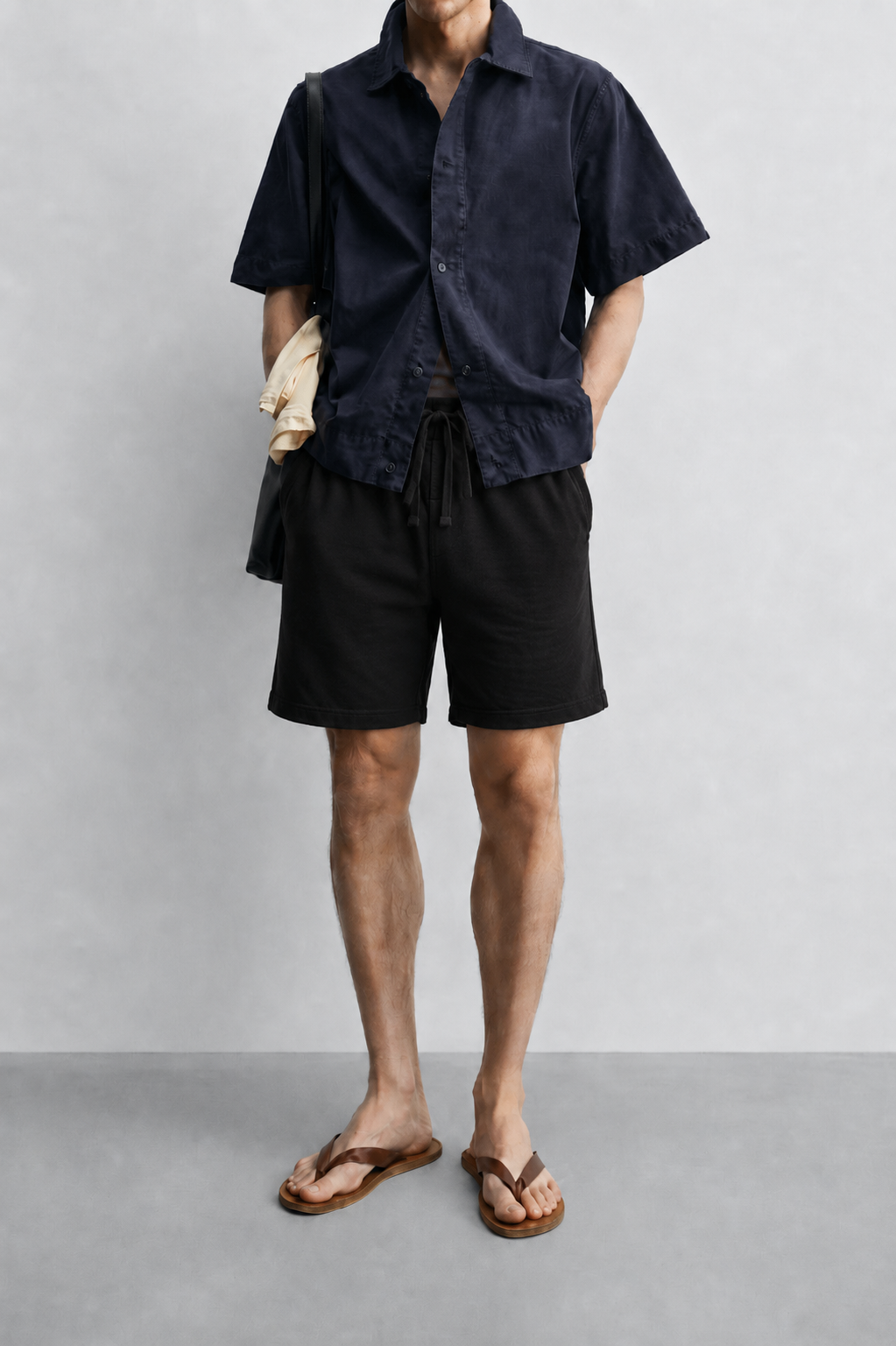 AM SIGNATURE COTTON JERSEY SHIORTS – BLACK