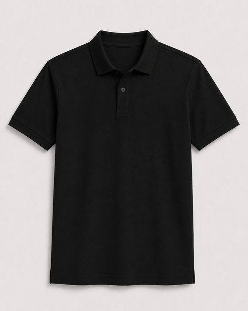 AM SIGNATURE BASIC POLO SHIRT - BLACK