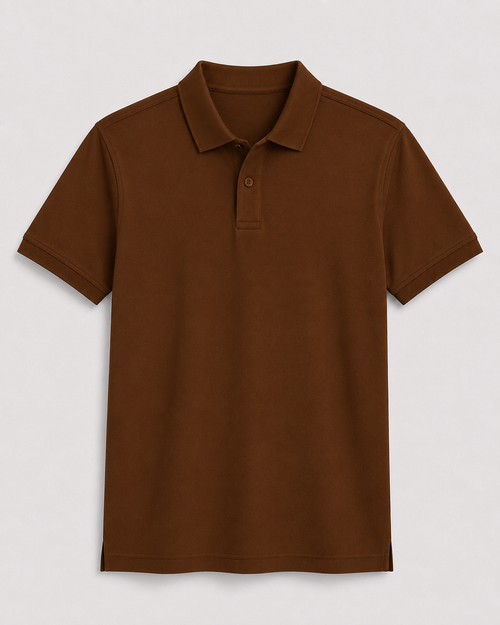 AM SIGNATURE BASIC POLO SHIRT - BROWN