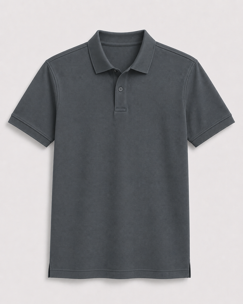 AM SIGNATURE BASIC POLO SHIRT - DRAK GREY