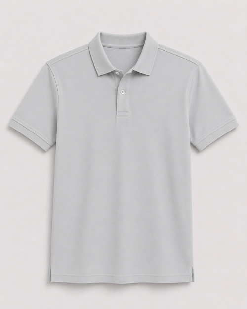 AM SIGNATURE BASIC POLO SHIRT - HEATHER GREY