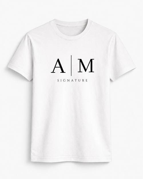 AM SIGNATURE CLASSIC LOGO T-SHIRT - WHITE
