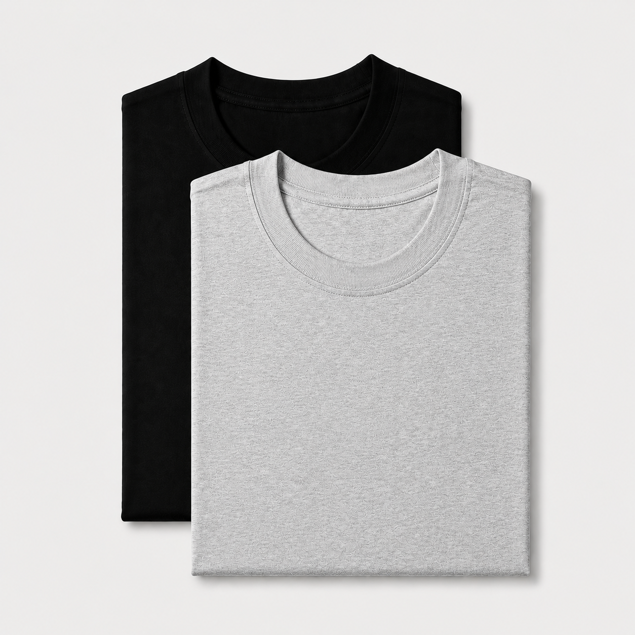 AM SIGNATURE ESSENTIAL COTTON PACK OF 2 TEES - BLACK & GREY