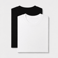 AM SIGNATURE ESSENTIAL COTTON PACK OF 2 TEES - BLACK & WHITE
