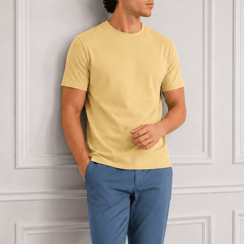 AM SIGNATURE ESSENTIAL COTTON T-SHIRT - BEIGE