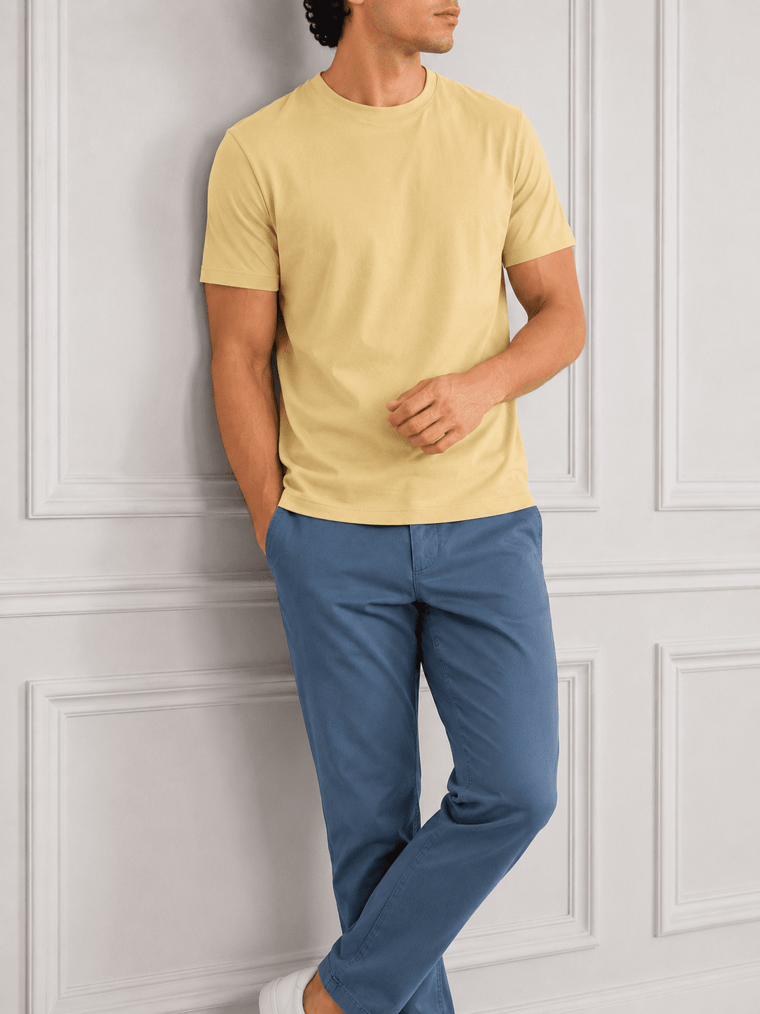 AM SIGNATURE ESSENTIAL COTTON T-SHIRT - BEIGE