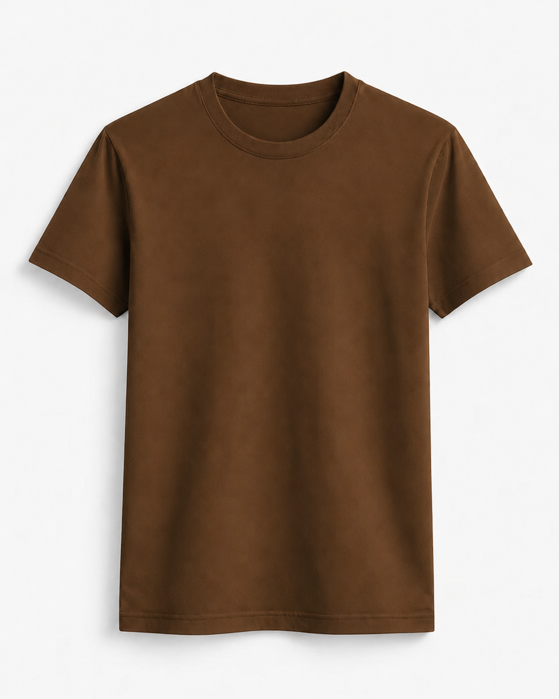 AM SIGNATURE ESSENTIAL COTTON T-SHIRT - BROWN