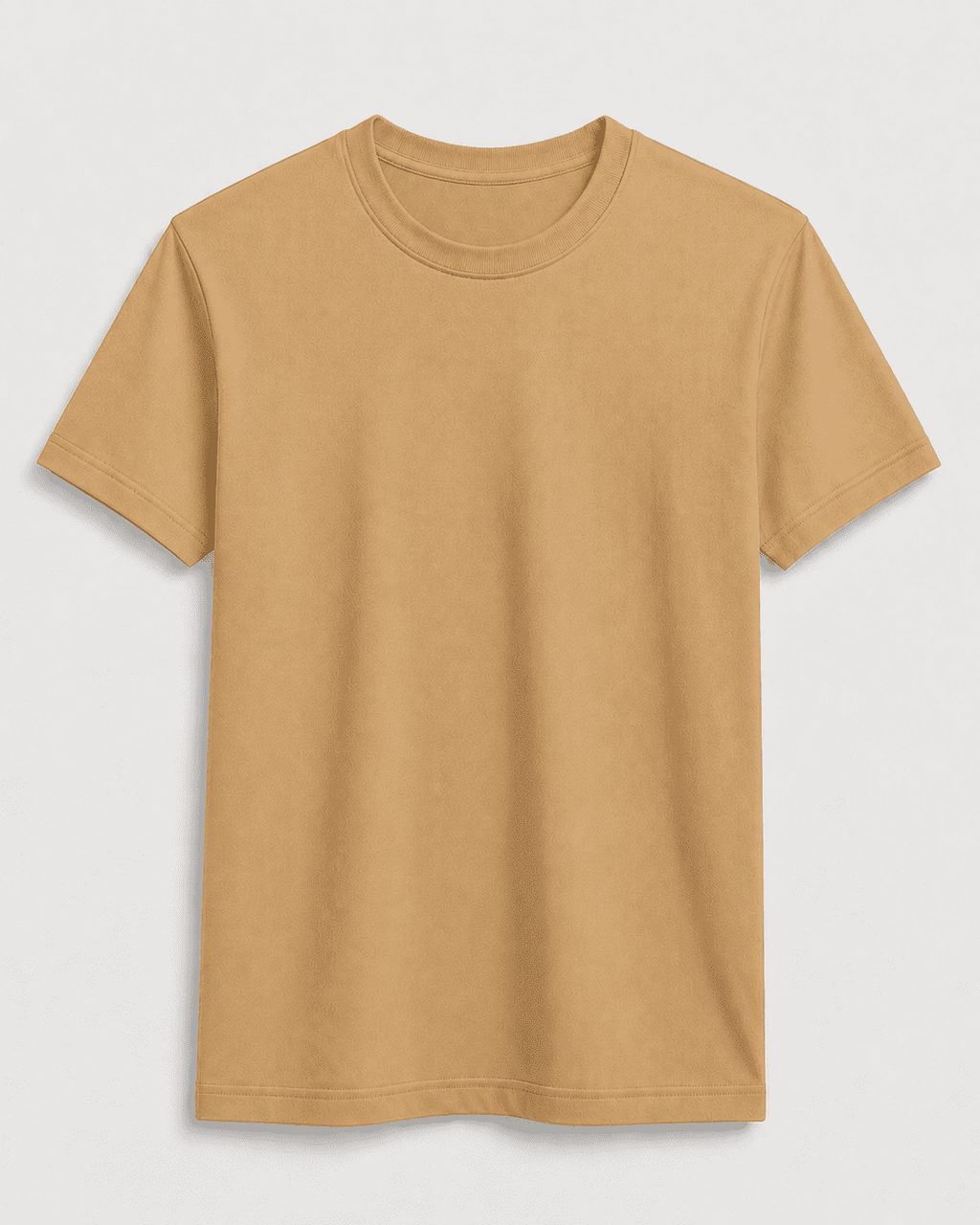AM SIGNATURE ESSENTIAL COTTON T-SHIRT - CAMEL BROWN