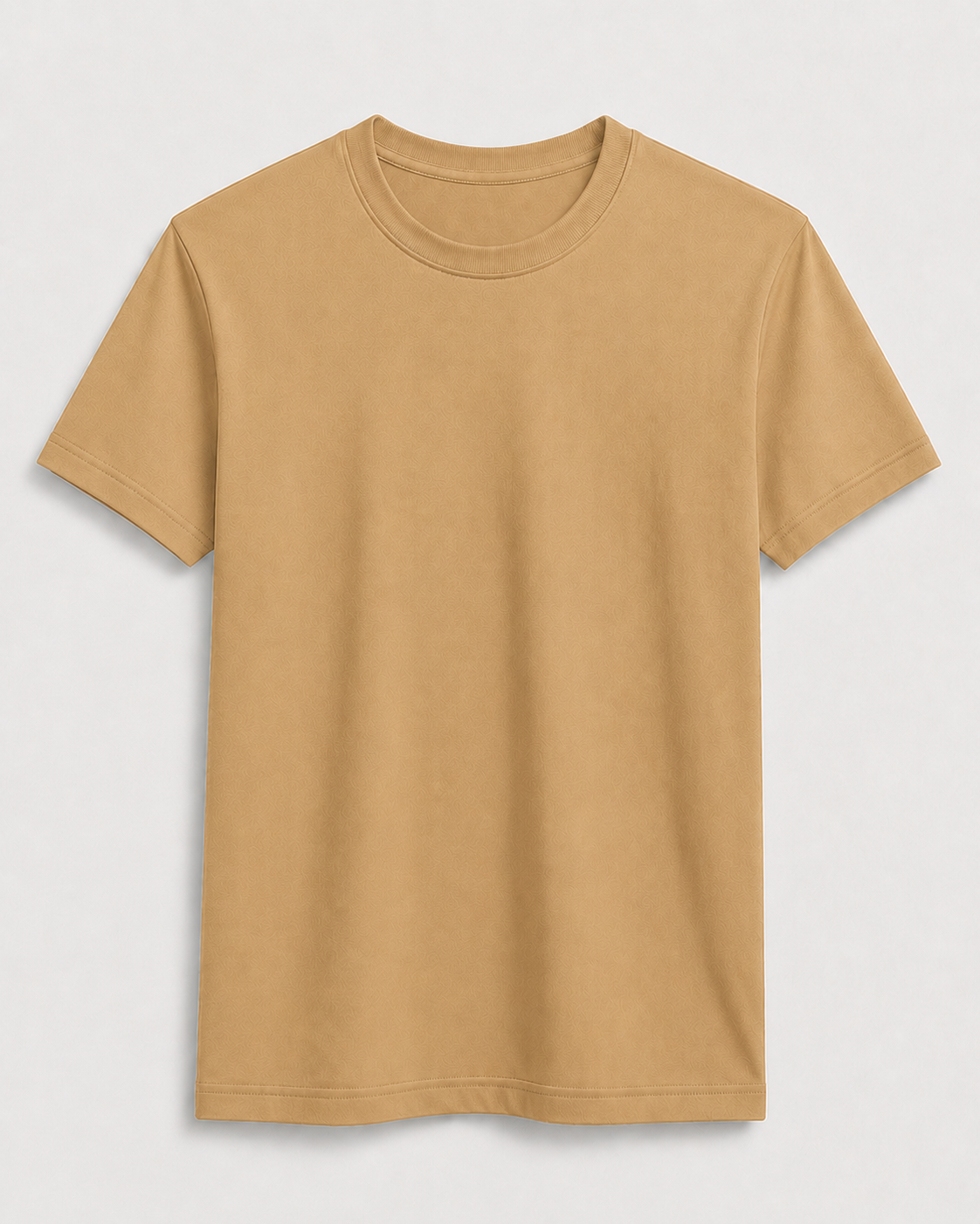 AM SIGNATURE ESSENTIAL COTTON T-SHIRT - CAMEL BROWN
