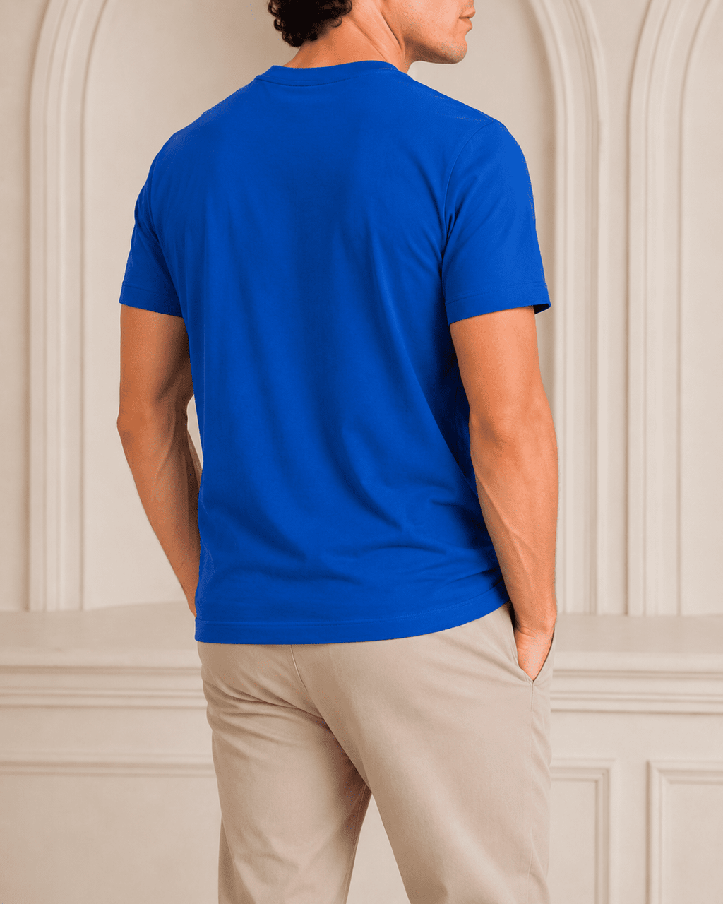 AM SIGNATURE ESSENTIAL COTTON T-SHIRT - COBALT BLUE