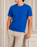 AM SIGNATURE ESSENTIAL COTTON T-SHIRT - COBALT BLUE