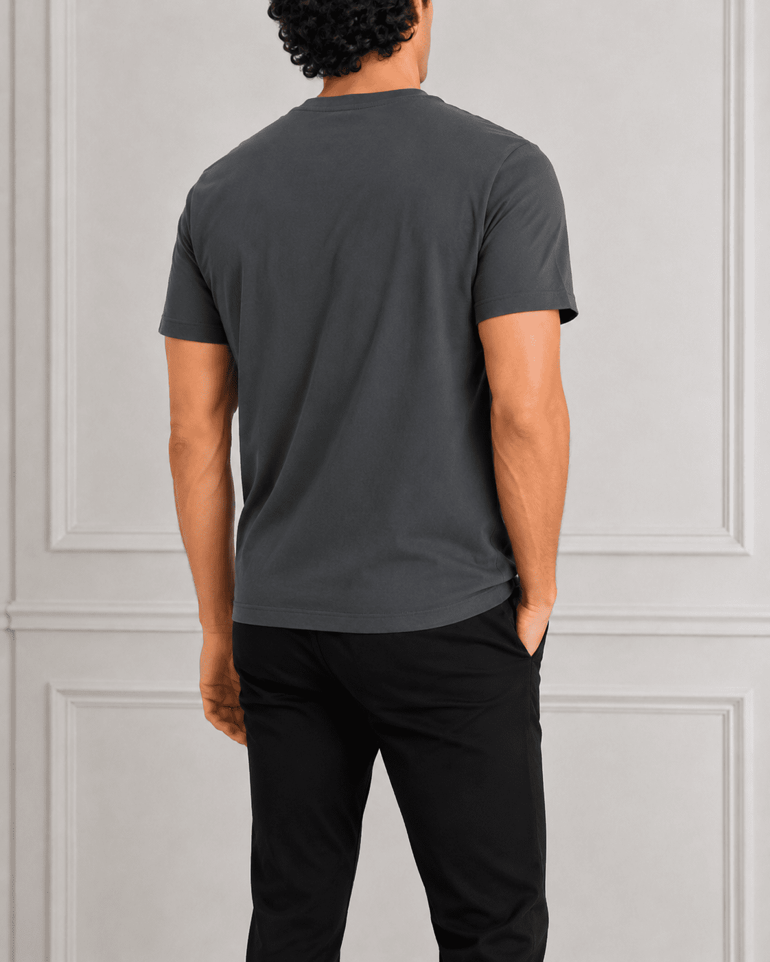 AM SIGNATURE ESSENTIAL COTTON T-SHIRT - GRAPHITE GREY