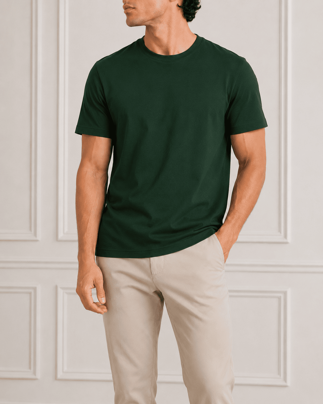 AM SIGNATURE ESSENTIAL COTTON T-SHIRT - GREEN