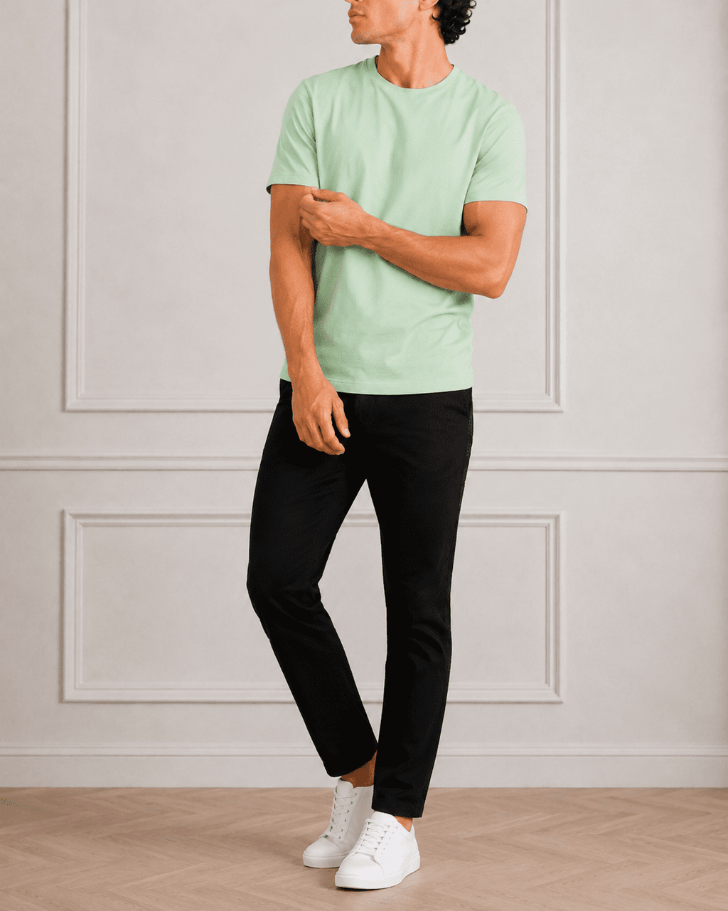 AM SIGNATURE ESSENTIAL COTTON T-SHIRT - LIGHT GREEN