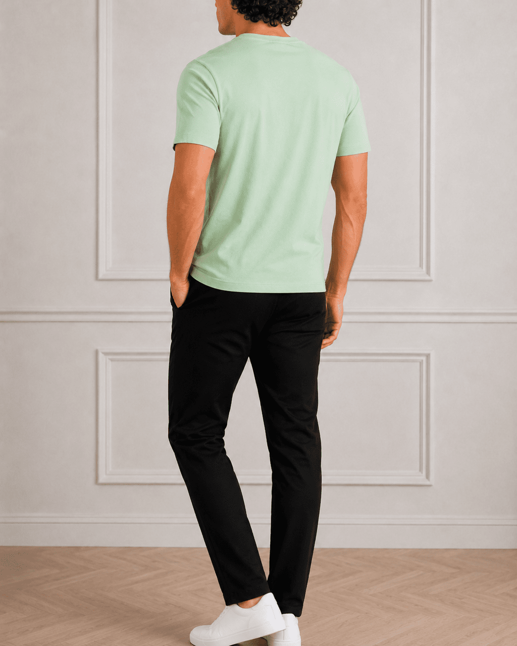 AM SIGNATURE ESSENTIAL COTTON T-SHIRT - LIGHT GREEN