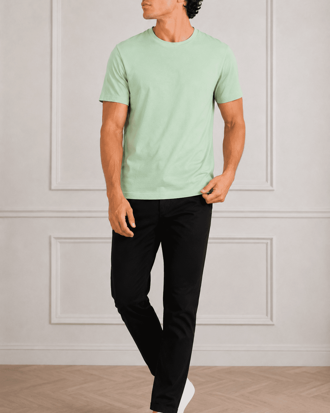 AM SIGNATURE ESSENTIAL COTTON T-SHIRT - LIGHT GREEN