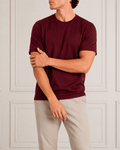 AM SIGNATURE ESSENTIAL COTTON T-SHIRT - MAROON