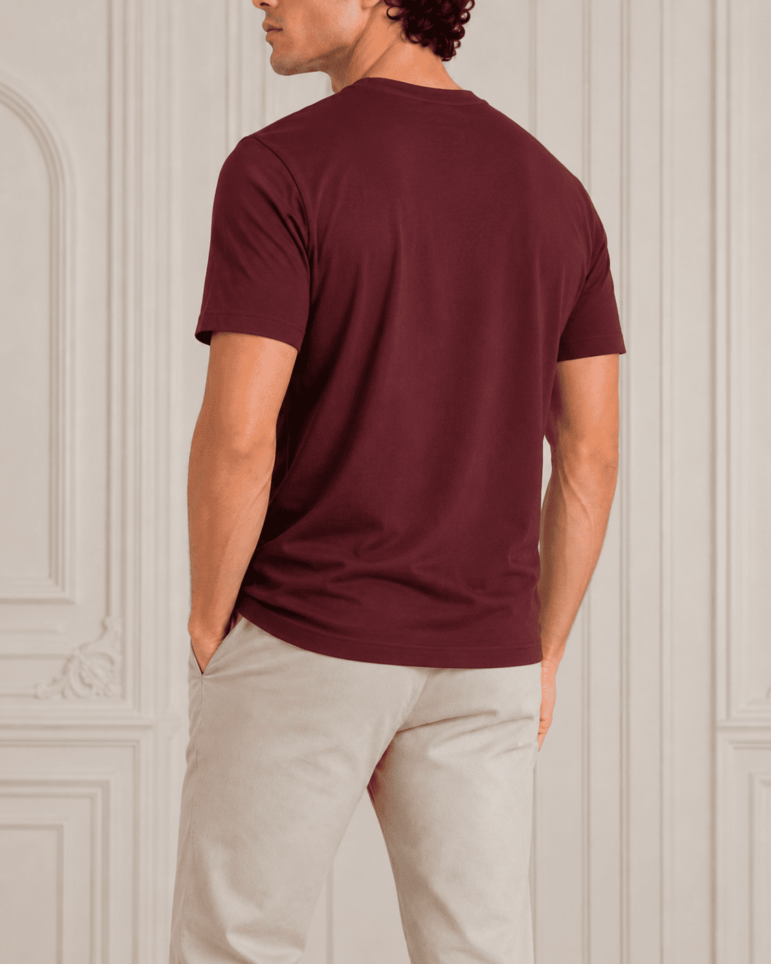 AM SIGNATURE ESSENTIAL COTTON T-SHIRT - MAROON