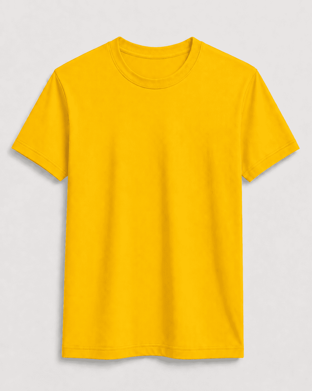 AM SIGNATURE ESSENTIAL COTTON T-SHIRT - MUSTARD