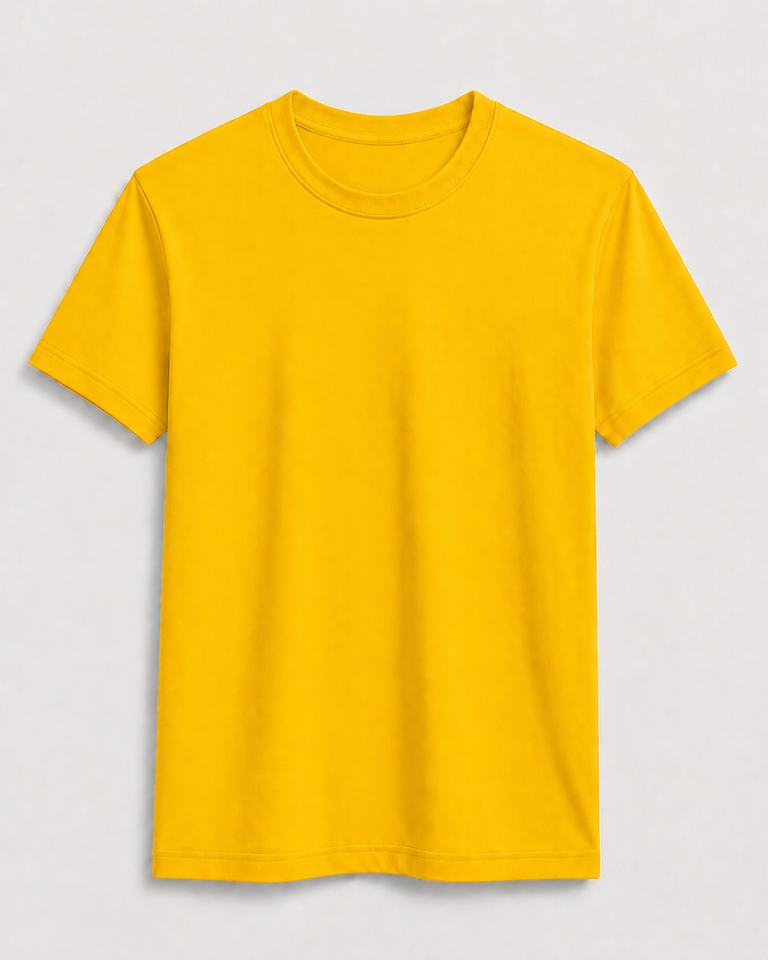 AM SIGNATURE ESSENTIAL COTTON T-SHIRT - MUSTARD