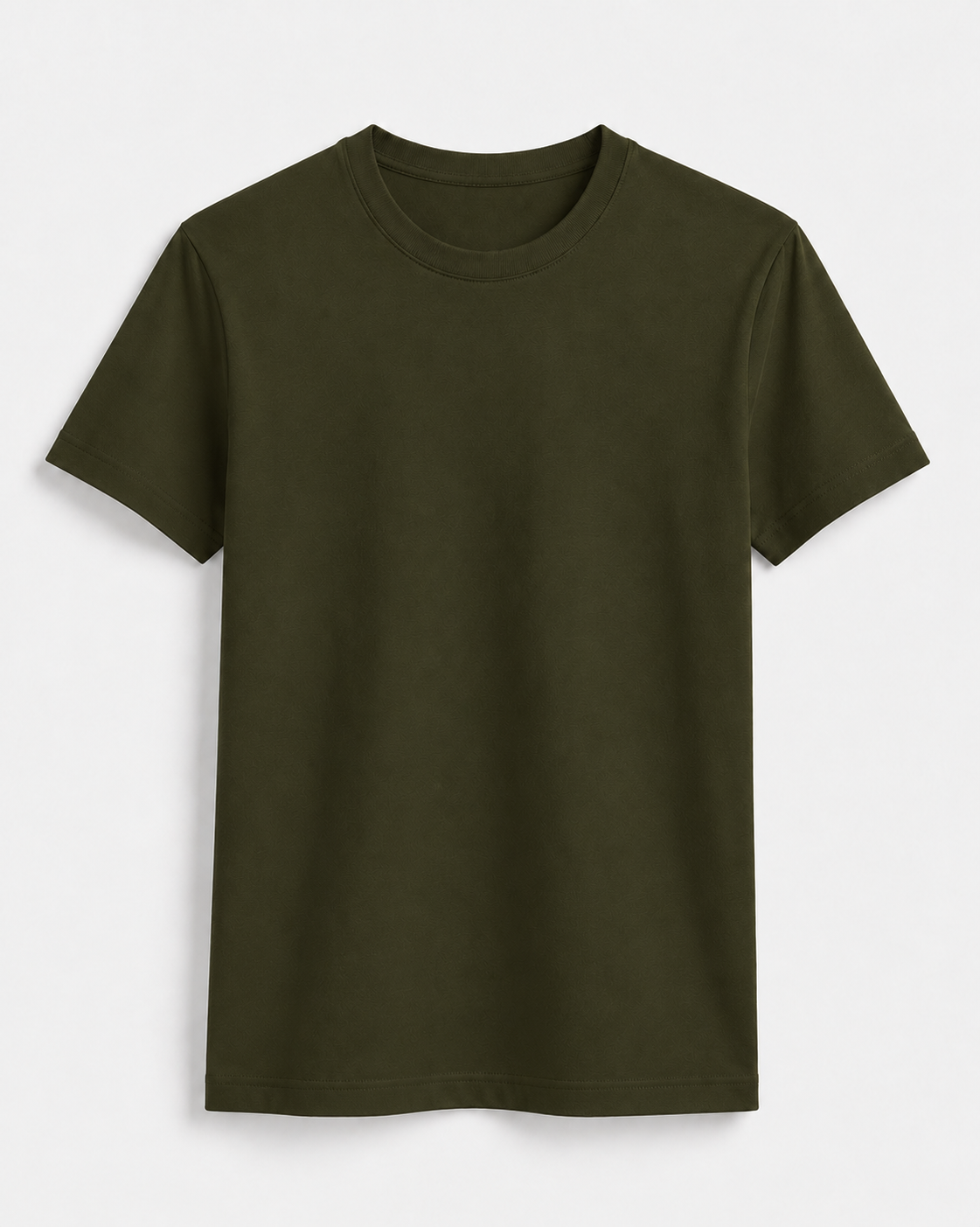 AM SIGNATURE ESSENTIAL COTTON T-SHIRT - OLIVE GREEN
