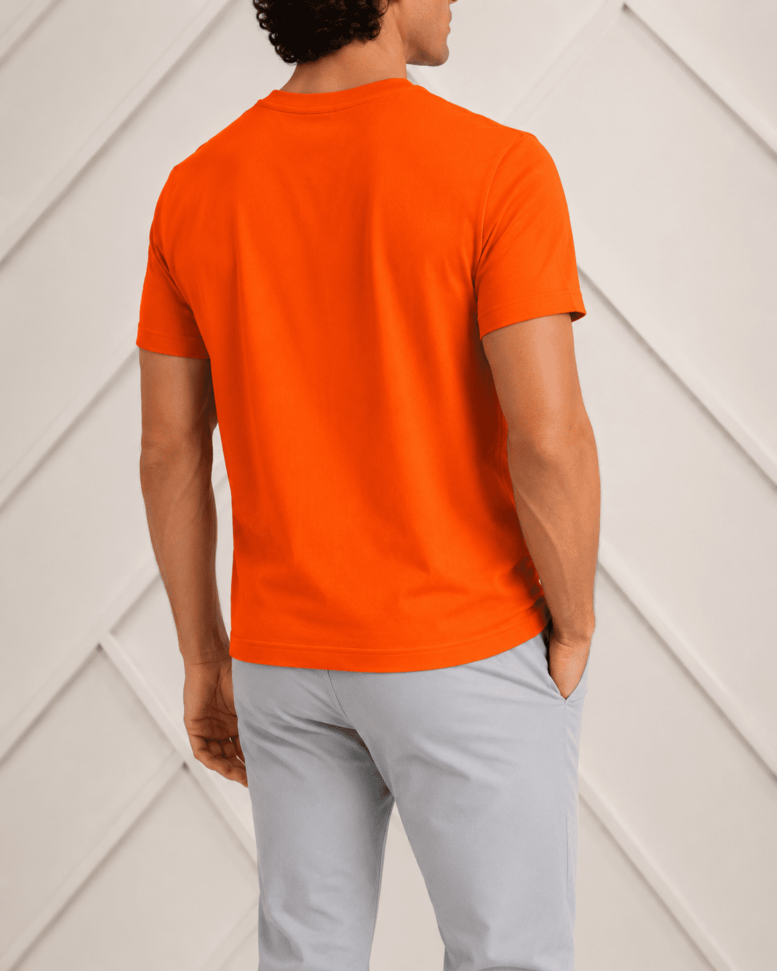 AM SIGNATURE ESSENTIAL COTTON T-SHIRT - ORANGE