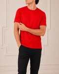 AM SIGNATURE ESSENTIAL COTTON T-SHIRT - RED