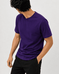 AM SIGNATURE ESSENTIAL COTTON T-SHIRT - ROYAL PURPLE