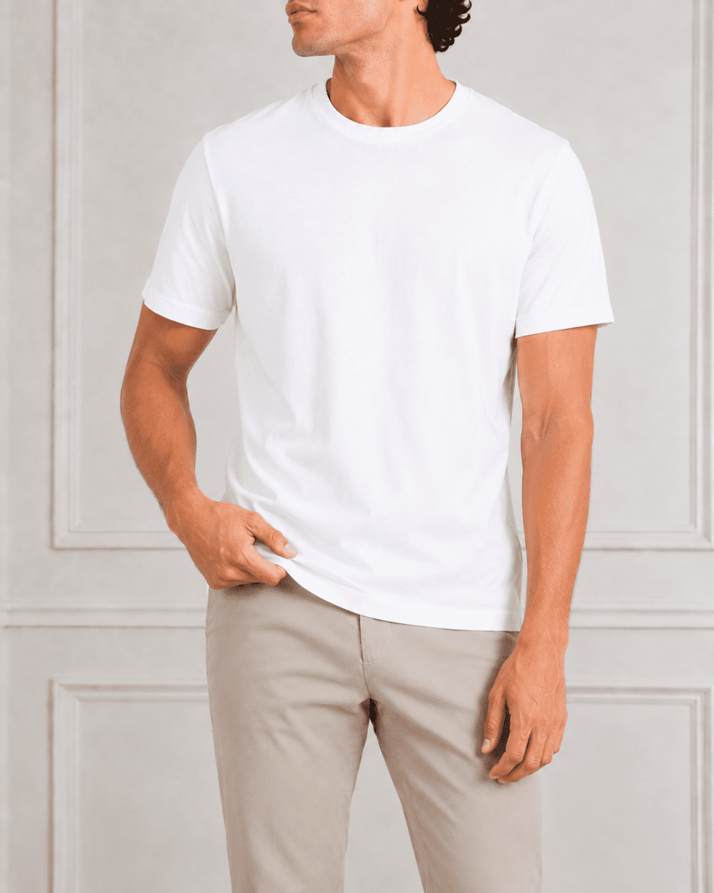 AM SIGNATURE ESSENTIAL COTTON T-SHIRT - WHITE