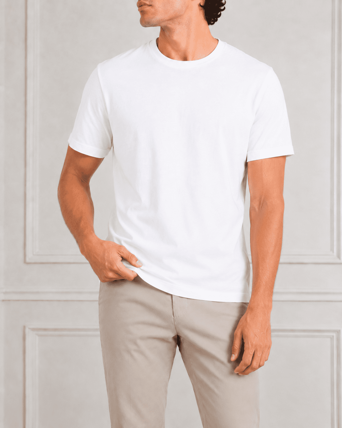 AM SIGNATURE ESSENTIAL COTTON T-SHIRT - WHITE