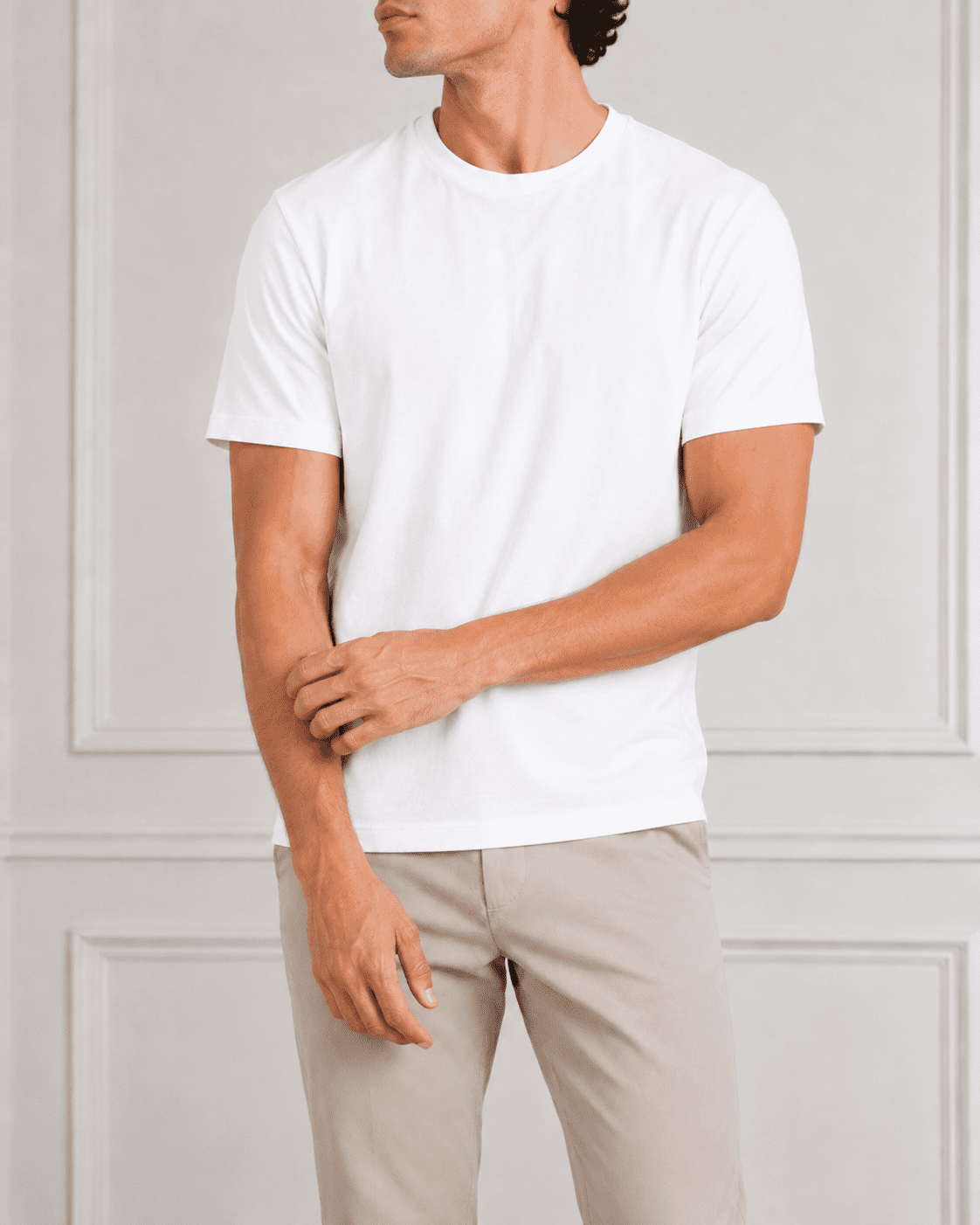 AM SIGNATURE ESSENTIAL COTTON T-SHIRT - WHITE